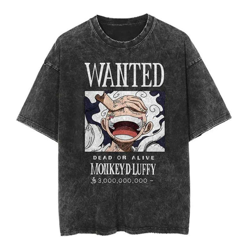 One Piece Luffy Wanted poster graphic tee