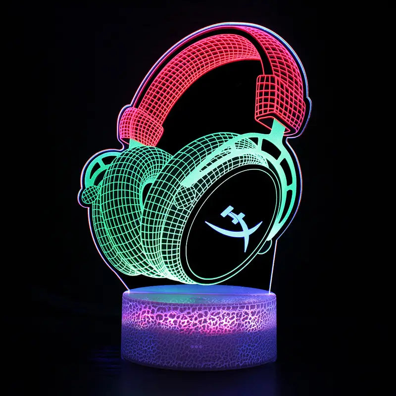 RGB Headset Acrylic 3D LED Night Light