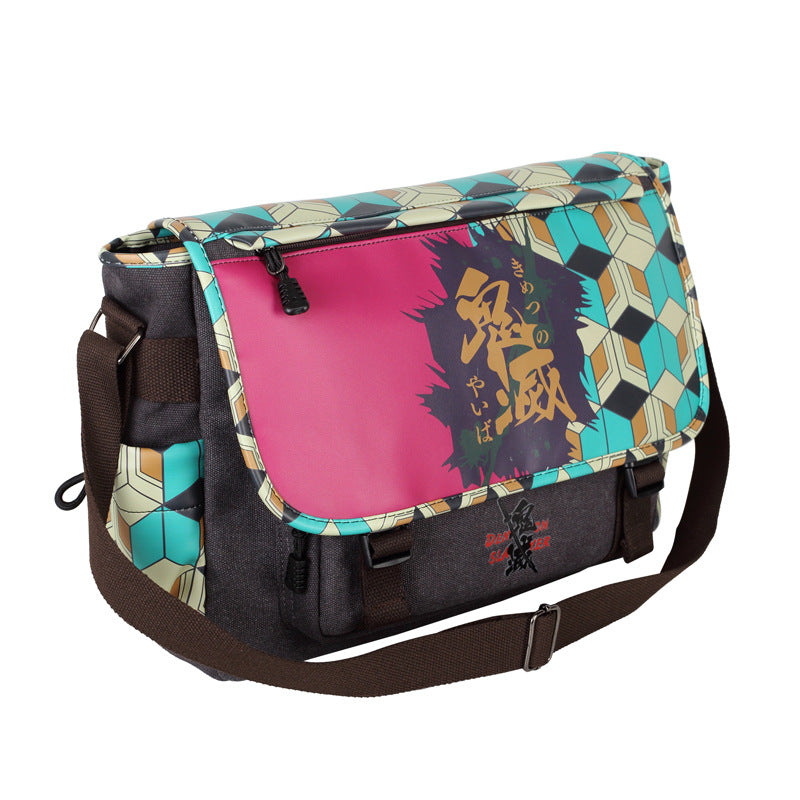 Multi-Anime Canvas Messenger Bag