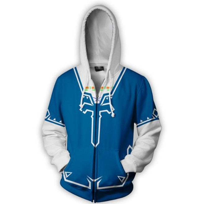 Legend of Zelda Triforce Zip-Up Anime Hoodie