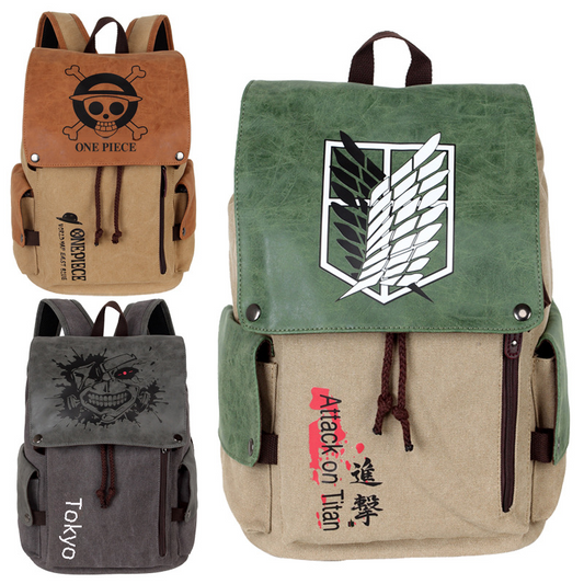 Attack on Titan & Multi-Anime Canvas Backpack