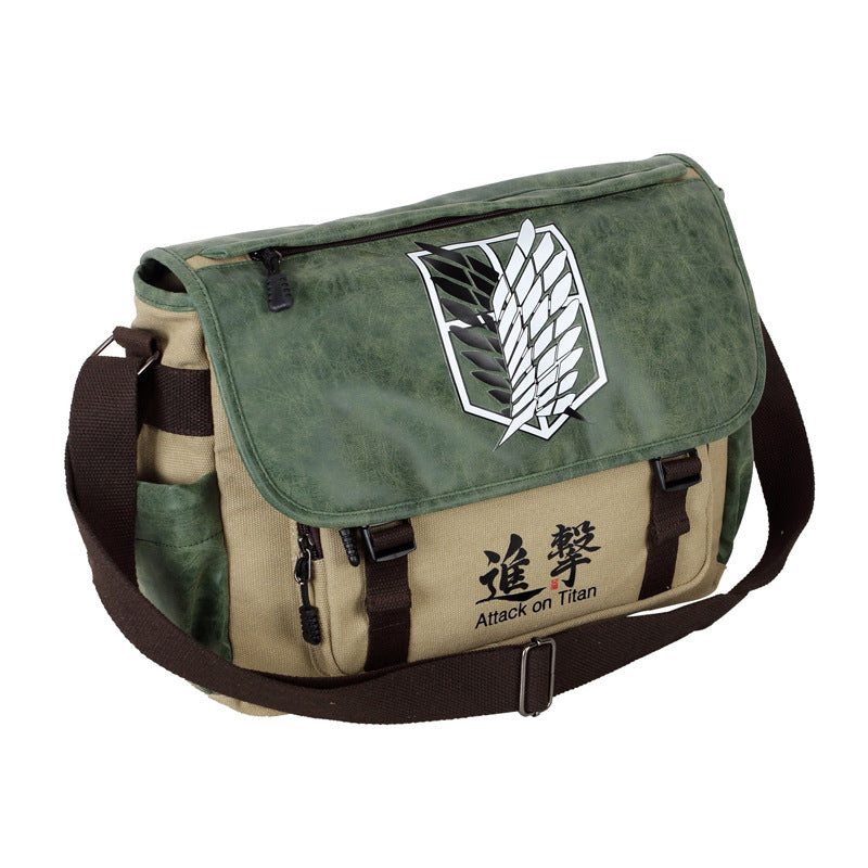 Multi-Anime Canvas Messenger Bag