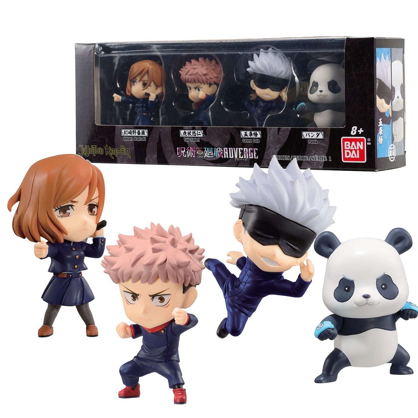 Bandai Namco - Jujutsu Kaisen - Nobara Kugisaki Yuji Itadori Satoru Gojo and Panda Adverge Figure Box (Set B)