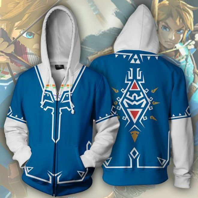 Legend of Zelda Triforce Zip-Up Anime Hoodie