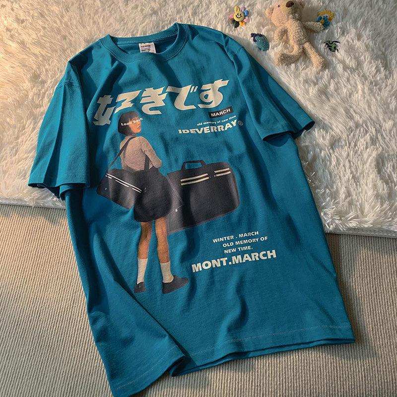 Vintage Anime Girl Japanese Street Style T-Shirt