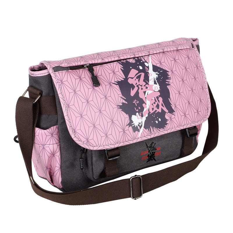 Multi-Anime Canvas Messenger Bag