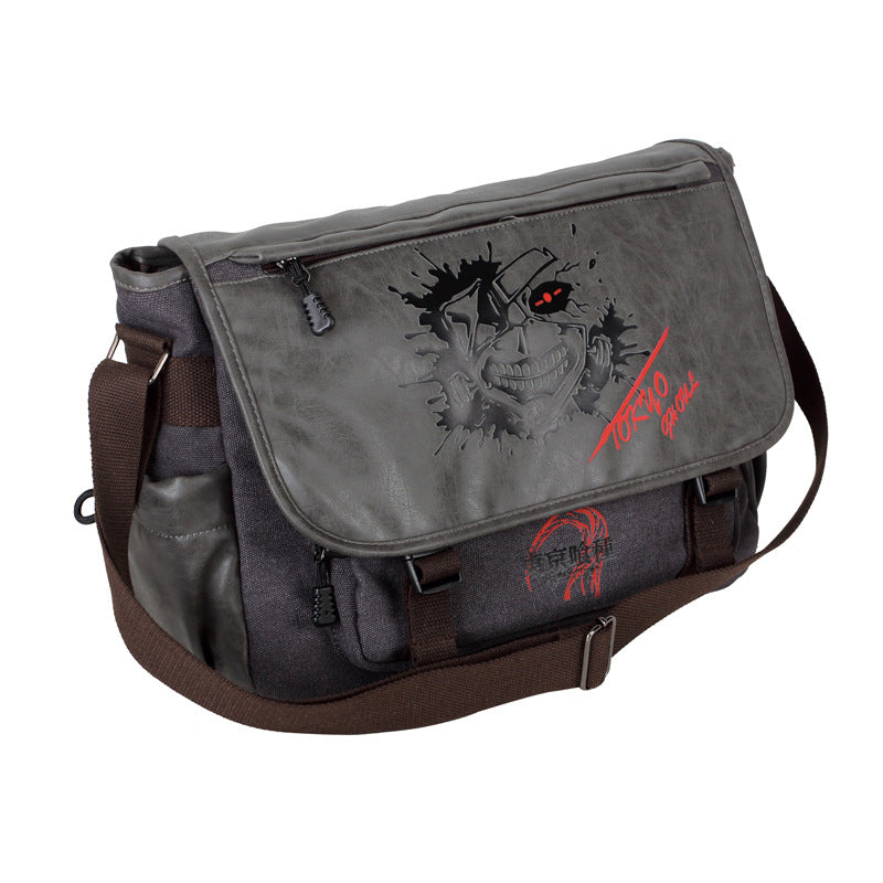 Multi-Anime Canvas Messenger Bag