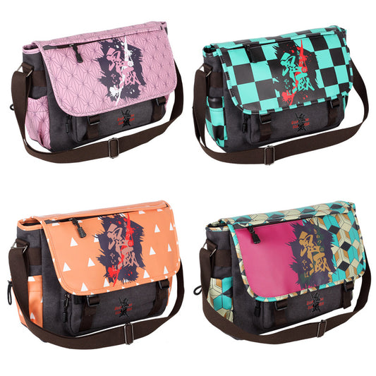 Multi-Anime Canvas Messenger Bag